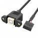 Cablecc USB 2.0 9 булавка 10 булавка материнская плата заголовок из USB стандарт модель B женский удлинение кабель, panel крепление для гайка имеется 