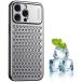 YUZOR iPhone 14 Pro Max для кейс aluminium сплав охлаждающий .. смартфон кейс 2 слой цельный . соты структура сетка ударопрочный вооруженные силы США защита .