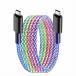 YFFSFDC светится зарядка кабель красочный USB Type-C кабель 1m PD 66W внезапный скорость зарядка высокая скорость данные пересылка разъединение предотвращение супер высокая прочность свет 