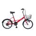 21Technology bicycle mini bicycle small wheel bike SK206 red 20 -inch Shimano 6 step shifting gears gear front basket attaching 