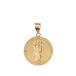 10k Yellow Gold Saint Gabriel The Archangel Diamond Medal Pendant (1