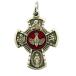 Sterling Silver and Red Enamel Holy Spirit 4-way Cross, 15/16 Inch