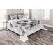 Lunarable Sports Coverlet, Soccer Ball and Old Plaster Wall Damage Destruction Punching Illustration, 3 Piece Decorative Quilted Bedspread Set¹͢