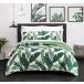 Chic Home Palm Springs 9 Piece Quilt Set Stitched Palm Tree Print Bed in A Bag - Sheet Set Decorative Pillow Shams Included, Queen, Green¹͢