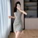  коричневый ina One-piece тугой One-piece Mini вечернее платье свадьба One-piece формальный колени длина One-piece . называется платье в китайском стиле elegant femi человек летняя одежда 