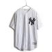 MLB official # Majestic New York yan Keith stripe short sleeves Baseball shirt ( men's M ) old clothes game shirt short sleeves shirt 