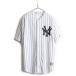 MLB official # Majestic New York yan Keith stripe short sleeves Baseball shirt ( men's L ) old clothes game shirt short sleeves shirt 