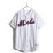 MLB official # Majestic New York metsu stripe short sleeves Baseball shirt ( men's L degree ) old clothes game shirt white large Lee g
