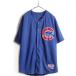 MLB official # Majestic Chicago Cub s short sleeves Baseball shirt ( 48 men's XL degree ) old clothes game shirt large Lee g uniform blue 