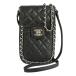 [ Nagoya ] Chanel matelasse phone кейс phone сумка цепь плечо черный серебряный металлические принадлежности 24 номер шт. чёрный 