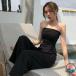  bare top все в одном женский длинный низ одноцветный брюки платье без рукавов надеты ..