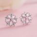  Sakura серьги Sakura цветок незначительный розовый лепесток Cubic Zirconia stud женский . покупка 