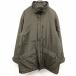 ZONE FOR MEN Zone for men L men's somewhat thin cotton inside coat high‐necked Zip fly front plain long sleeve poly- 100% green khaki 