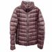  Uniqlo Ultra свет пуховик проверка длинный рукав нейлон 100%( down 90%+ перо 10%) L wine red красный серия × чёрный женский 