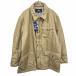 [ новый товар ]British Khaki немного тонкий с хлопком пальто точка кнопка × Zip останавливать одноцветный длинный рукав поли 100%( воротник обратная сторона . искусственная кожа ) L бежевый мужской 