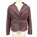  Hiroko Koshino HIROKO KOSHINO тонкий. с хлопком tailored jacket 2. кнопка останавливать одноцветный длинный рукав поли 100% 38 wine red женский 
