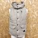 TK tea ke-3 men's cotton inside the best hood removal and re-installation possible no sleeve jacket dot button × Zip nep inside side border - gray beige 