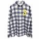  Adidas adidas Golf кнопка down тянуть over cut and sewn рубашка проверка длинный рукав поли × хлопок ×eksM синий blue × белый × желтый мужской 
