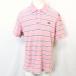  Edwin EDWIN рубашка-поло cut and sewn олень. . окантовка Logo вышивка кромка сбоку разрез короткий рукав хлопок 100% L розовый розовый мужской мужчина 