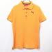 PUMA Puma M мужской мужчина рубашка-поло cut and sewn олень. . Logo вышивка задний из смотреть .la gran рукав короткий рукав хлопок 100% желтый orange серия 