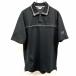  Mizuno Golf mizuno GOLF рубашка-поло Logo вышивка короткий рукав длинный tail сделано в Японии поли 100% M черный × темно-синий × белый чёрный мужской мужчина 