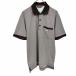  links LYNX Golf рубашка-поло короткий рукав . карман Logo вышивка длинный tail Short рукав поли 100% M Brown чай × красный × чёрный × белый мужской 