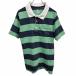  Gap GAP рубашка-поло окантовка тонкий Fit футболка ткань . карман короткий рукав хлопок 100% M зеленый зеленый × темно-синий × белый мужской ( женский?)