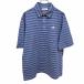  Adidas adidas Golf рубашка-поло футболка ткань окантовка короткий рукав Logo вышивка карман нет хлопок × полиэстер L синий blue × белый мужской 