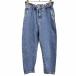  Zara ZARA Denim брюки джинсы ji- хлеб конический талия резина одноцветный Zip fly хлопок 100% 24 синий blue женский 