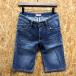 BACK NUMBER задний номер S мужской Denim шорты шорты шорты USED обработка Zip fly casual хлопок 100% синий голубой 