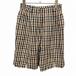  Dux Golf DAKS GOLF юбка-брюки брюки шорты проверка кромка разрез подкладка имеется 2 tuck шерсть 100% M Brown чай женский 