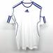  Adidas adidas спорт рубашка футболка p Ractis рубашка Logo вышивка круглый вырез короткий рукав поли 100% 160 белый × голубой белый Kids Junior 