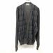 Munsingwear Grand Slam вязаный кардиган проверка длинный рукав шерсть 100% 3me Ran ji серый × темно-синий серия × черный серый мужской 
