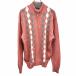 Rinald шерсть Like cut and sewn кардиган Zip свитер - -li gold проверка кабель mok шея длинный рукав хлопок 100% LL розовый мужской 