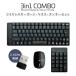 ���j�[�N 3in1 �R���{ ���C�����X�L�[�{�[�h �e���L�[ + �}�E�X�Z�b�g 2.4GHz �����u���� ���{��83�L�[ ���w DPI 800/1200/1600 MKT605051314BK