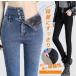  Denim брюки обратная сторона ворсистый брюки толстый теплый Denim женский обтягивающий брюки женский стрейч Denim брюки джинсы 