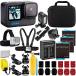 GoPro HERO10 (Hero 10) Black with Deluxe Accessory Bundle: 3X Replacement Batteries, Dual USB Charger, Underwater LED Light with Bracket, Wat ̵