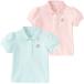 女の子 キッズ 子供服 半袖 ポロシャツ Tシャツ ふんわり袖 花 ピンク ブルー 春 夏 70 80 90 100 110 120 130 140 cm db2222114 デイブベラ