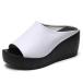 [Akaaka] сабо сандалии толщина низ женский легкий Wedge подошва открытый tu "дышит" casual низ вверх офис сандалии ( белый *23cm