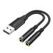 NOSTALSIC USB аудио изменение адаптер кабель USB2.0 to 3.5mm установленный снаружи звуковая карта DAC установка 24bit/96K