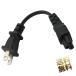  power supply cable Mickey type approximately 0.15m 3P - 2P power supply plug short .A type male black 