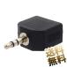 3.5mm 3 высшее стерео Mini ответвление адаптор аудиовыход разделение коннектор слуховай аппарат для черный примерно 23.5*22.6*13mm