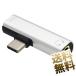 USB-C смартфон слуховай аппарат конверсионный адаптор кабель зарядка музыка воспроизведение USB-C терминал из аналог. звук сигнал . мощность делать терминал только соответствует серебряный 