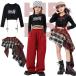  hip-hop Kids танцевальный костюм Kids tops брюки heso.. красный choki hip-hop костюм JAZZ девочка Kids танцевальный костюм ребенок одежда комплект одиночный товар распродажа .