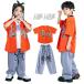  Kids танцевальный костюм .. рубашка короткий рукав orange Denim брюки ребенок одежда peiz Lee рисунок танцевальный костюм комплект мужчина девочка tops брюки тренировка надеты Street серия 