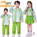  Cheer Cheer девушка зеленый casual рубашка юбка брюки Kids танцевальный костюм выставить верх и низ в комплекте модный девочка мужчина симпатичный симпатичный длинный рукав .