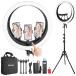 NEEWER Ring Light RP19H 19 inch with Stand and 3 Phone Holders, Upgraded 2.4G Control Smooth Dimming at 1%, LCD and Touch Control, 42W CRI 97+ 2540lux