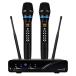 Kithouse J10 Wireless Microphone Karaoke System Rechargeable, UHF Metal Cordless Microphone Handheld with Volume Echo Treble BASS Control an