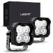 LASFIT LED Pods Spot, 3 inch Ditch Lights 18W LED Light Pods 6276K White/2072.6lm for High Speed Driving Off Road Agricultural Racing with TIR Optics,