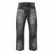 80d13 KidSuper Studios Kid super Denim брюки черный Denim широкий распорка джинсы стразы оборудование орнамент M размер хлопок 100% мужской джентльмен одежда o07t